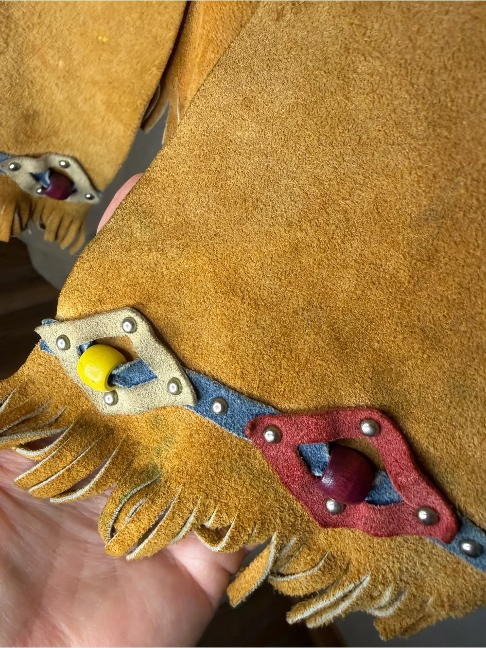 Vintage Kids Suede Western Fringe Vest - Brown